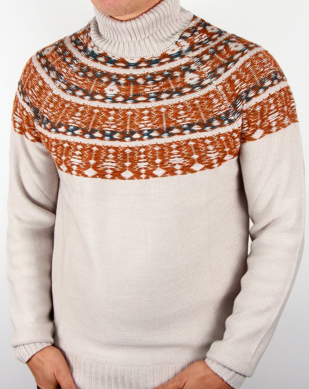 Pretty Green Abbott Strick-Rollkragenpullover in Stein