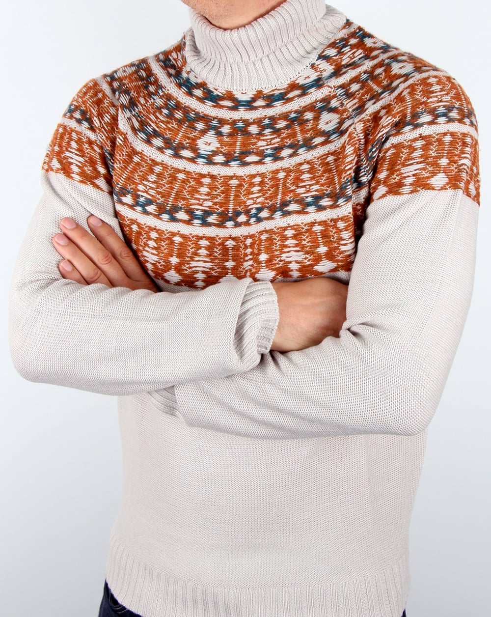 Pretty Green Abbott Strick-Rollkragenpullover in Stein