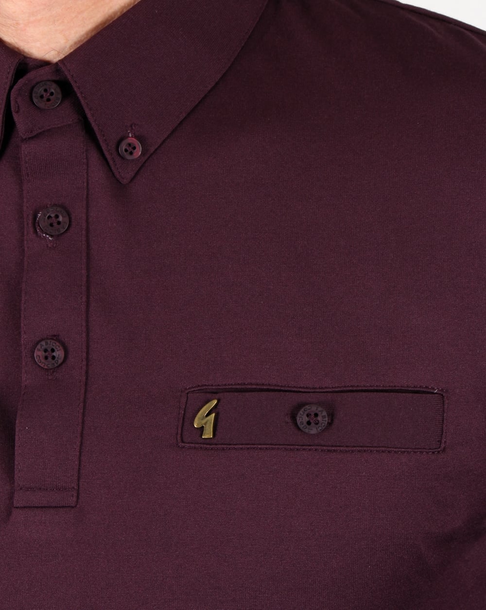 Gabicci Vintage Langarm-Poloshirt Mulberry