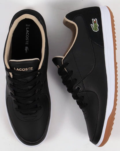 Lacoste – LS 12 – Minimal – Gerippte Sneaker in Schwarz