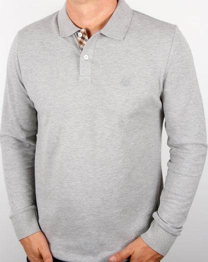 Aquascutum Hilton Langarm-Poloshirt Grau