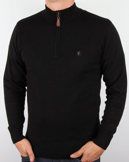 Gabicci Vintage Pullover mit Viertelreißverschluss Schwarz