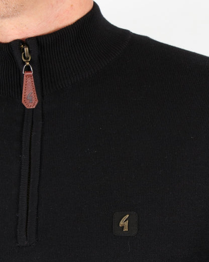 Gabicci Vintage Pullover mit Viertelreißverschluss Schwarz