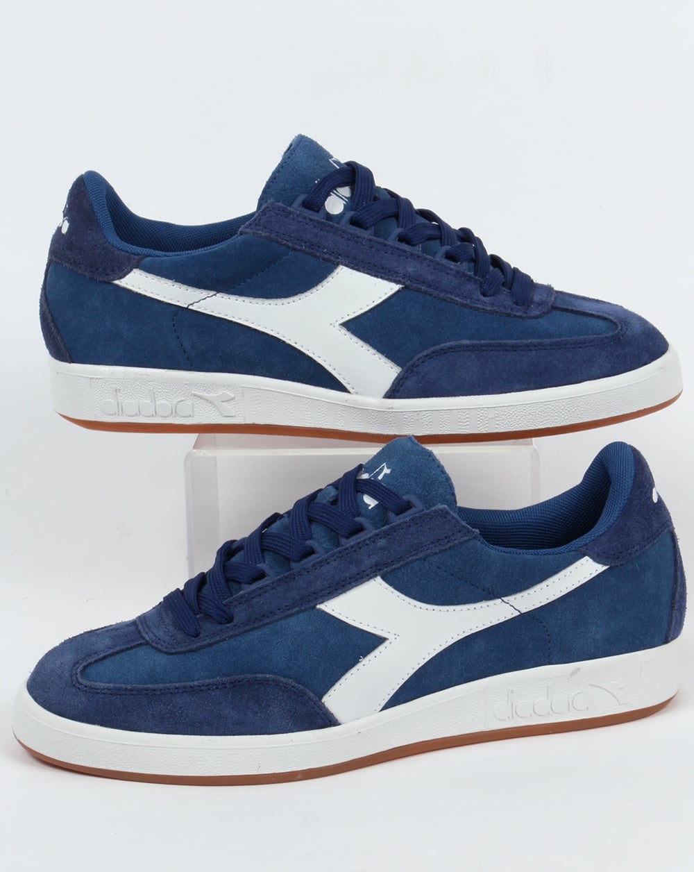 Diadora B Original Wildleder-Sneakers Marineblau/Weiß