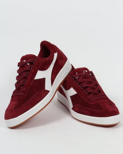 Diadora B Original Wildleder-Sneaker Burgunderrot/Weiß