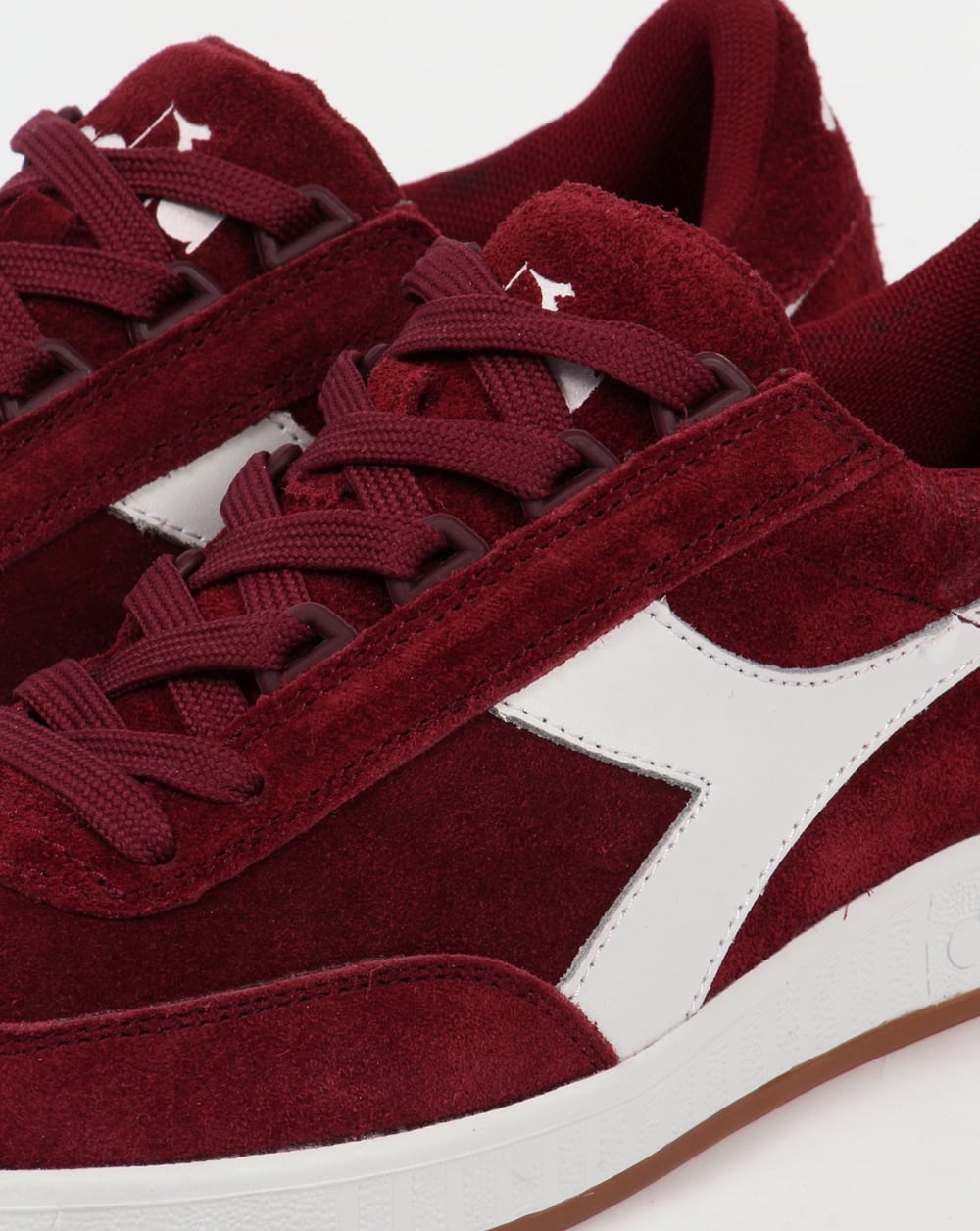 Diadora B Original Wildleder-Sneaker Burgunderrot/Weiß