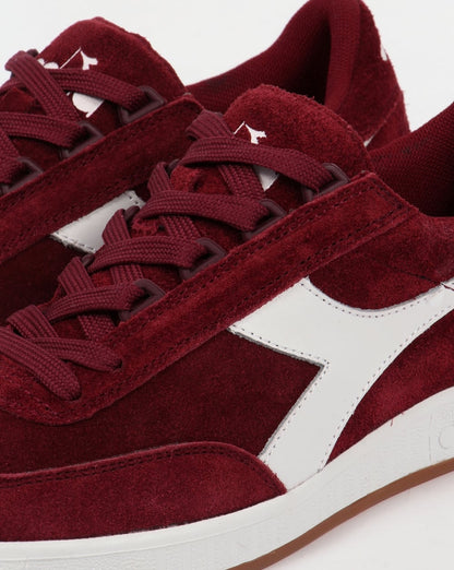 Diadora B Original Wildleder-Sneaker Burgunderrot/Weiß