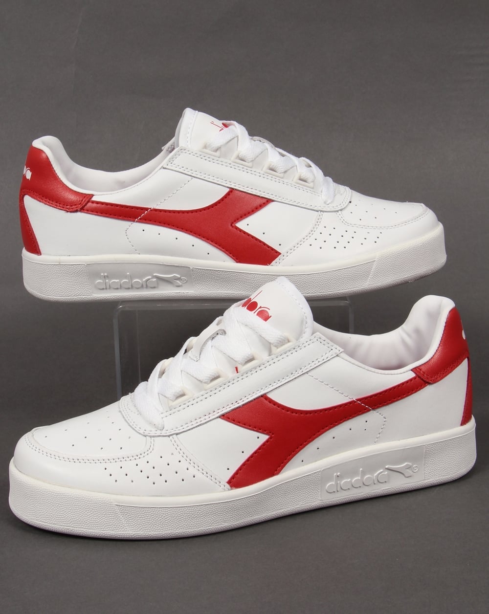 Diadora B. Elite Trainers III Weiß/rotes Leder