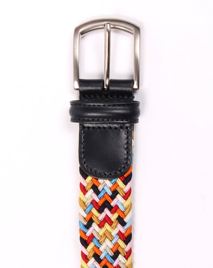 Andersons – Gewebter Ledergürtel mit Zierstreifen, mehrfarbig