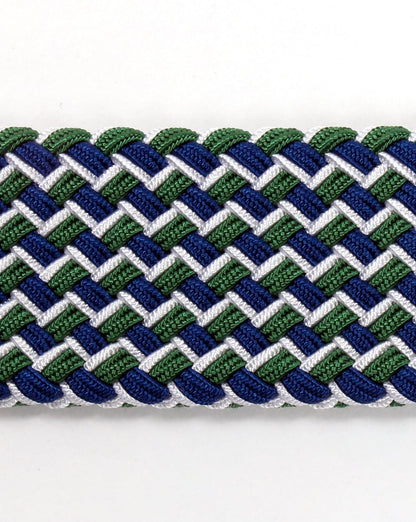 Andersons gewebter Ledergürtel Grün/Blau