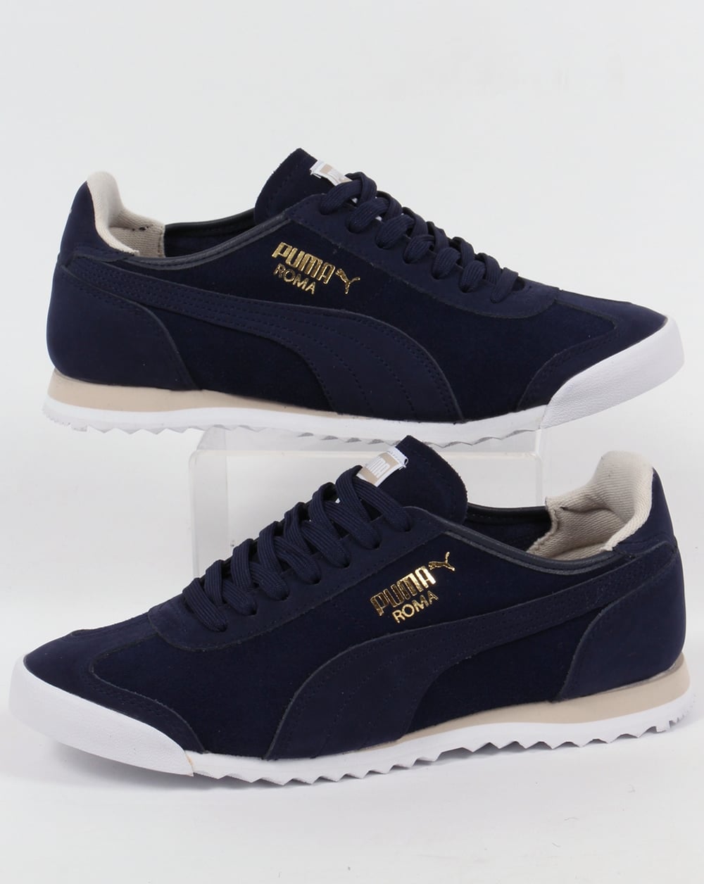 Puma Roma OG Leder-Sneaker Marineblau/Weiß