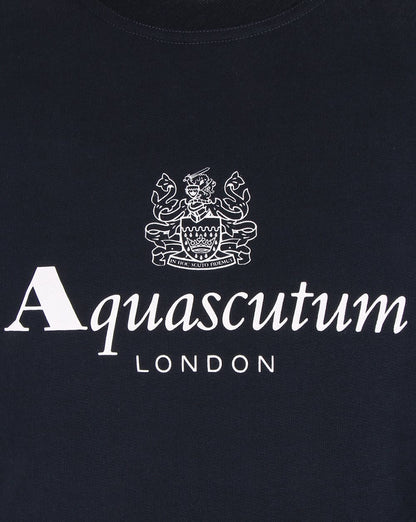 Aquascutum Henry Sweatshirt mit Rundhalsausschnitt, Marineblau