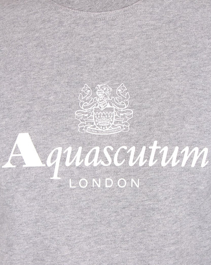 Aquascutum Henry Sweatshirt mit Rundhalsausschnitt, Graumeliert