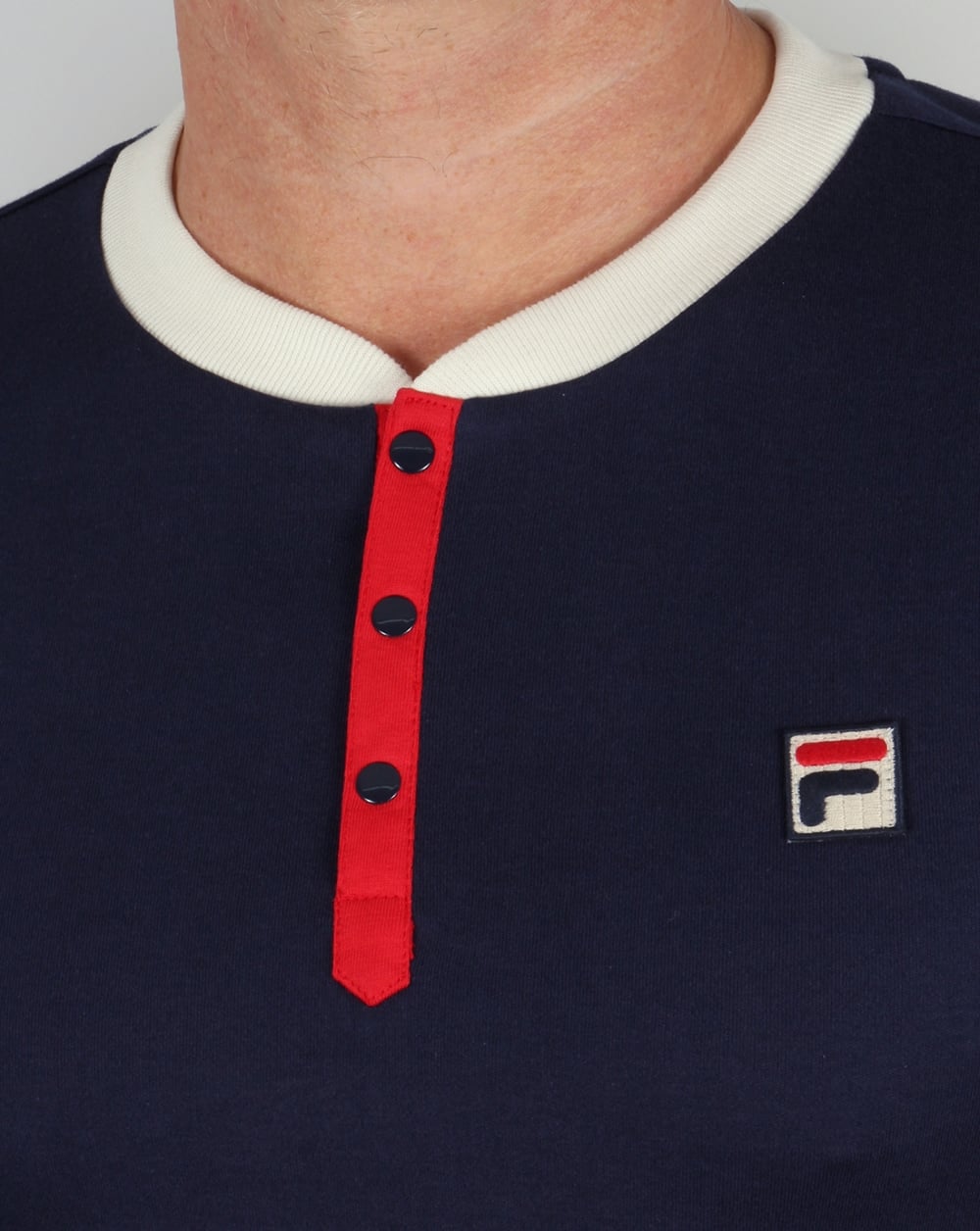 Fila Vintage Bertolucci Grandad T-Shirt Marineblau