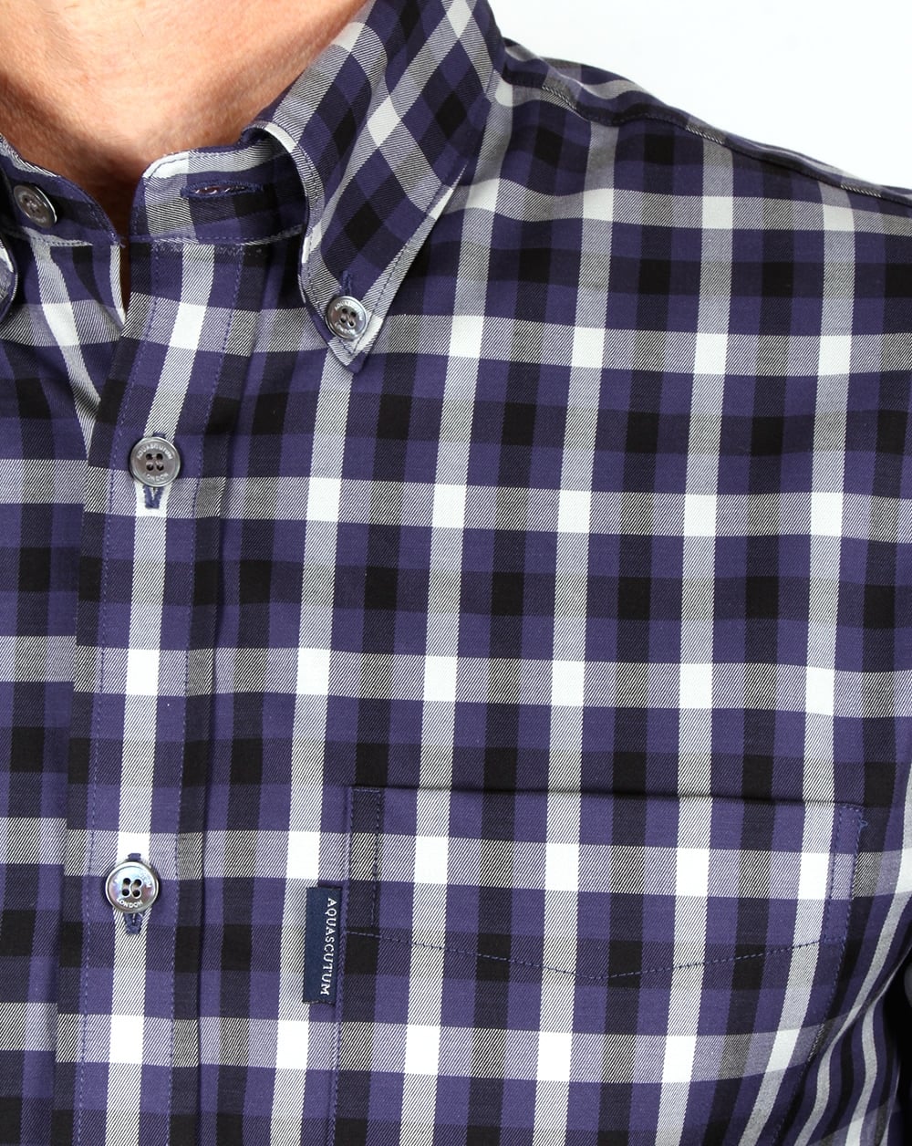 Aquascutum Emsworth Karohemd Marineblau
