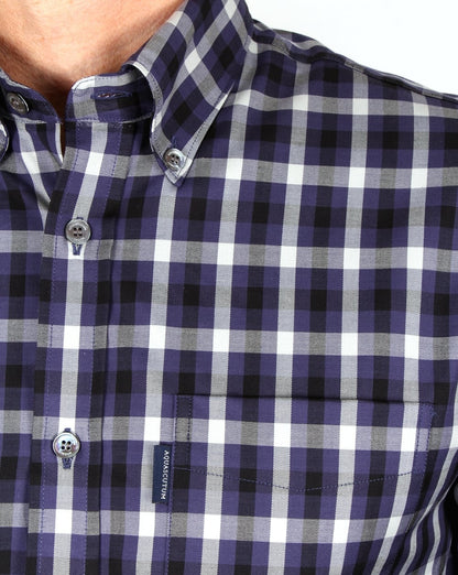 Aquascutum Emsworth Karohemd Marineblau
