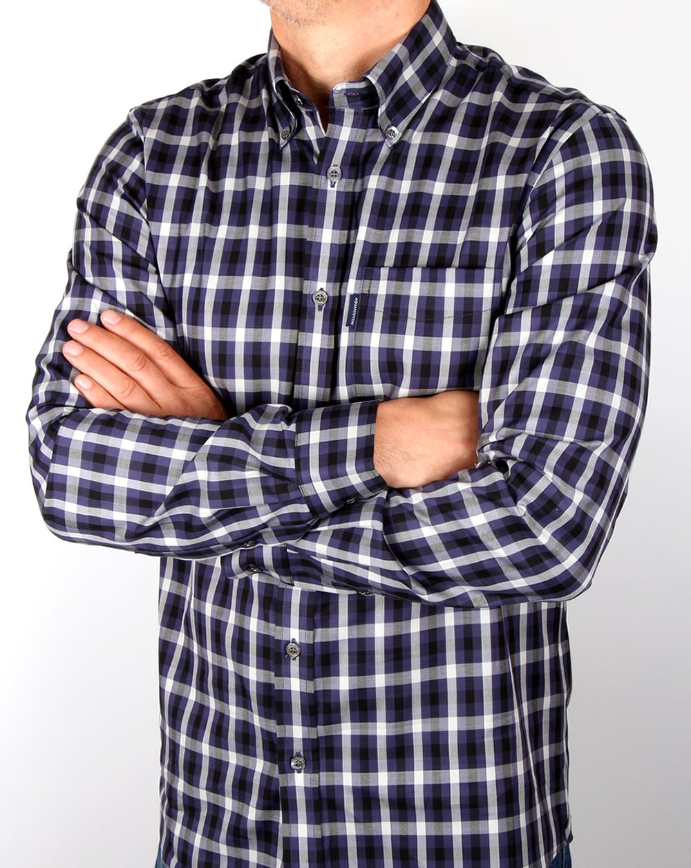 Aquascutum Emsworth Karohemd Marineblau