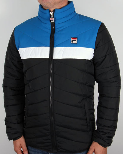 Fila Vintage 80er Skijacke Schwarz/Blau