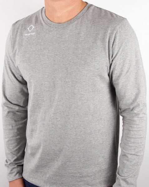 Ma.strum Emblem Long Sleeve T Shirt Grey Melange
