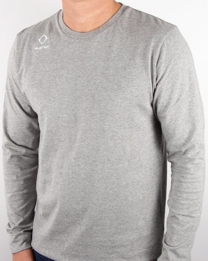 Ma.strum Emblem Langarm-T-Shirt Grau Melange