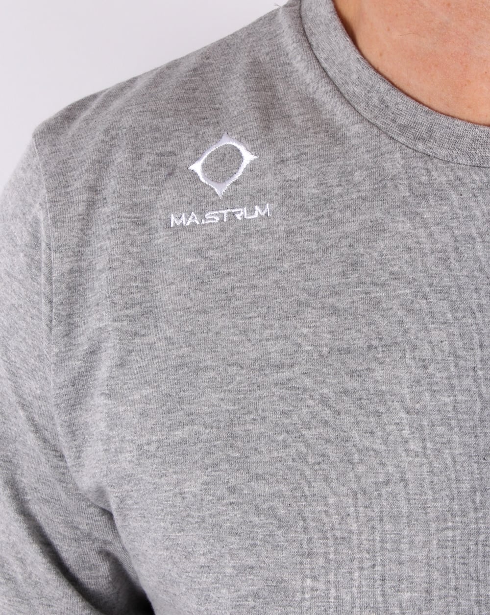 Ma.strum Emblem Langarm-T-Shirt Grau Melange