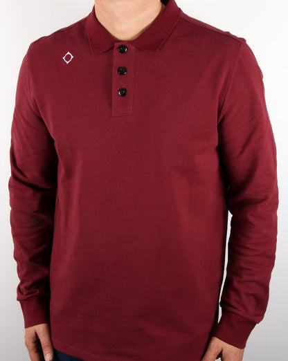 Ma.strum Langärmliges Piqué-Poloshirt in Ochsenblut