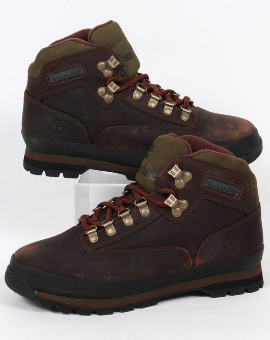 Timberland Timberland Euro Leder Wanderstiefel Braun Glatt