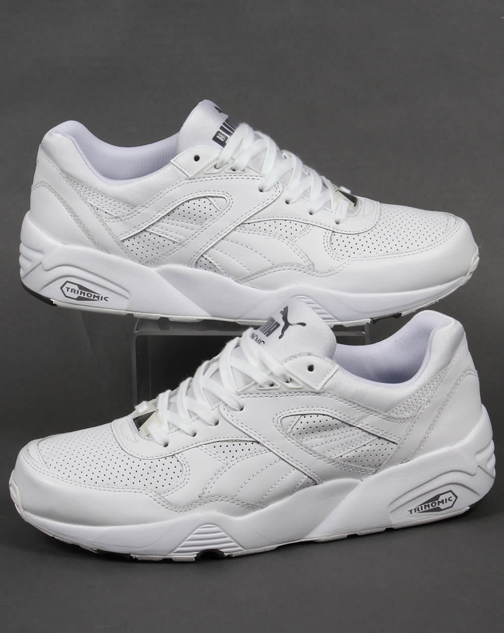Puma R698 Core Leather Trainers White/White