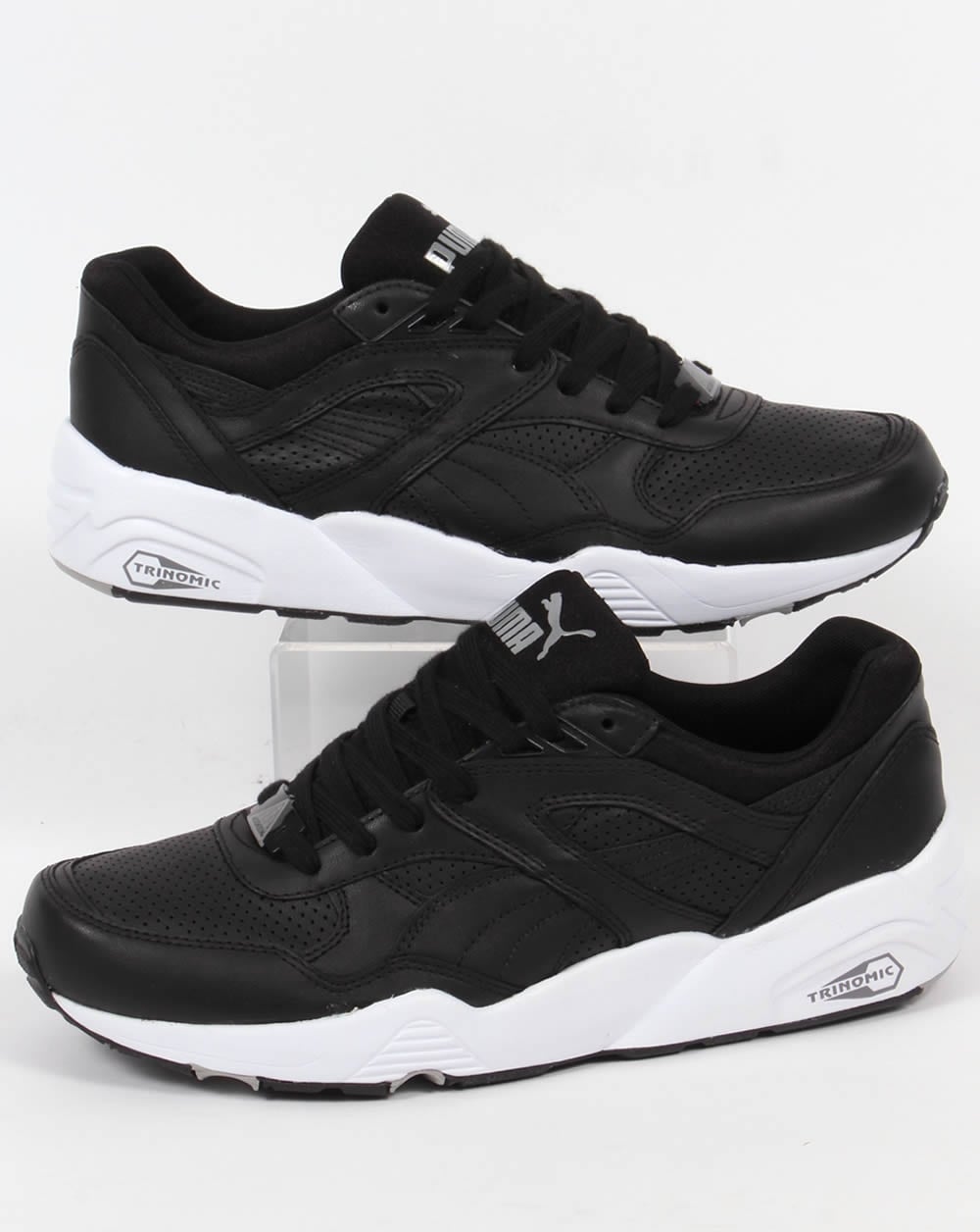 Puma R698 Core Ledersneaker Schwarz/Schwarz
