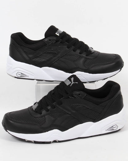 Puma R698 Core Ledersneaker Schwarz/Schwarz