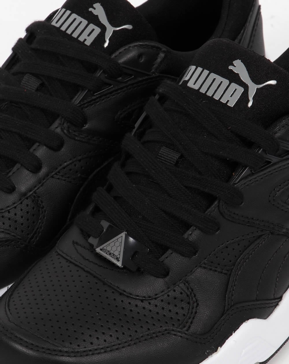 Puma R698 Core Ledersneaker Schwarz/Schwarz