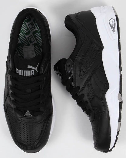 Puma R698 Core Ledersneaker Schwarz/Schwarz