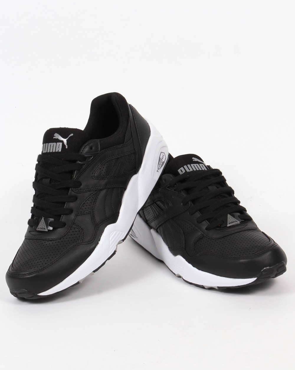 Puma R698 Core Ledersneaker Schwarz/Schwarz