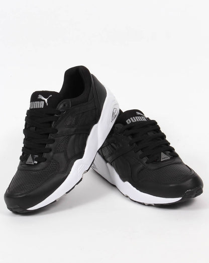 Puma R698 Core Ledersneaker Schwarz/Schwarz