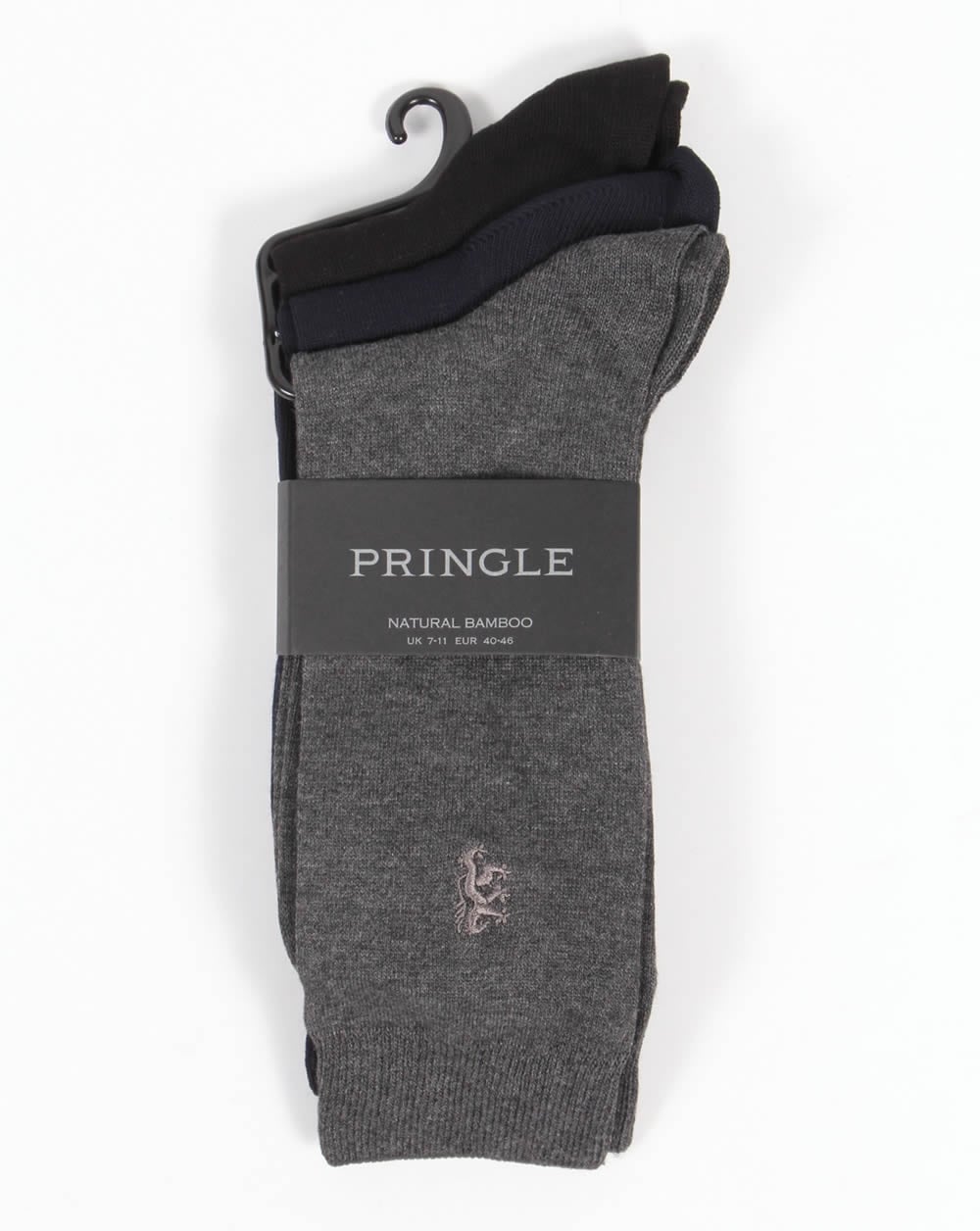Pringle Eckford Plain Socken Schwarz/Marineblau/Grau