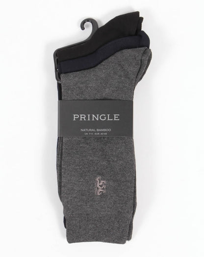 Pringle Eckford Plain Socken Schwarz/Marineblau/Grau