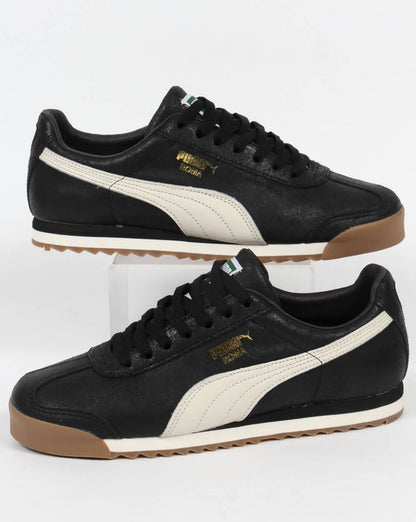 Puma Roma Leder-Sneaker Schwarz/Weiß
