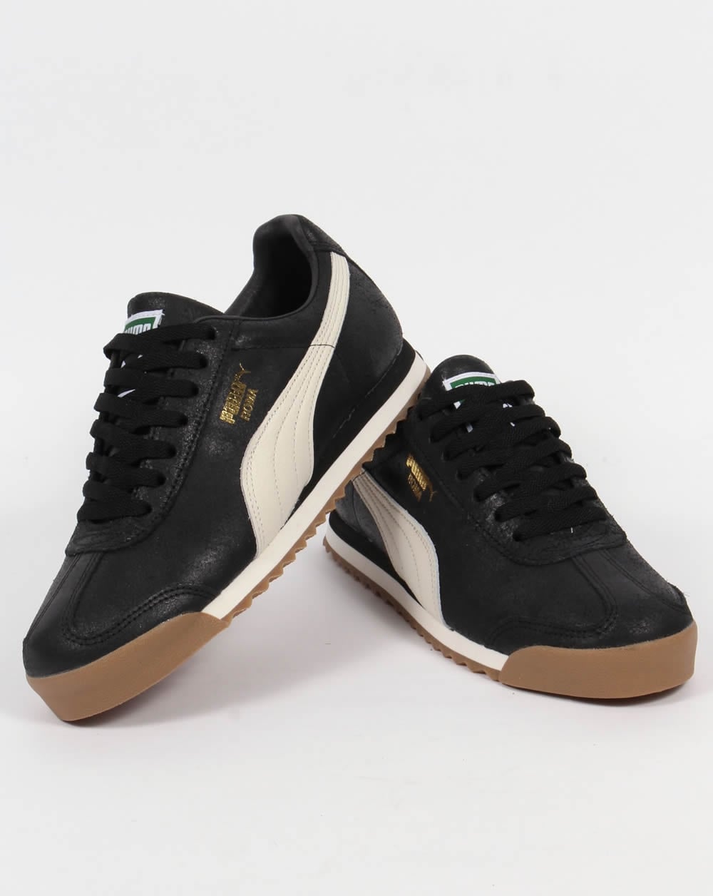 Puma Roma Leder-Sneaker Schwarz/Weiß