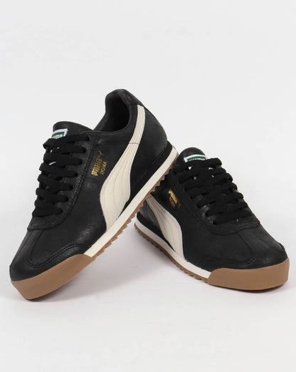 Puma Roma Leder-Sneaker Schwarz/Weiß