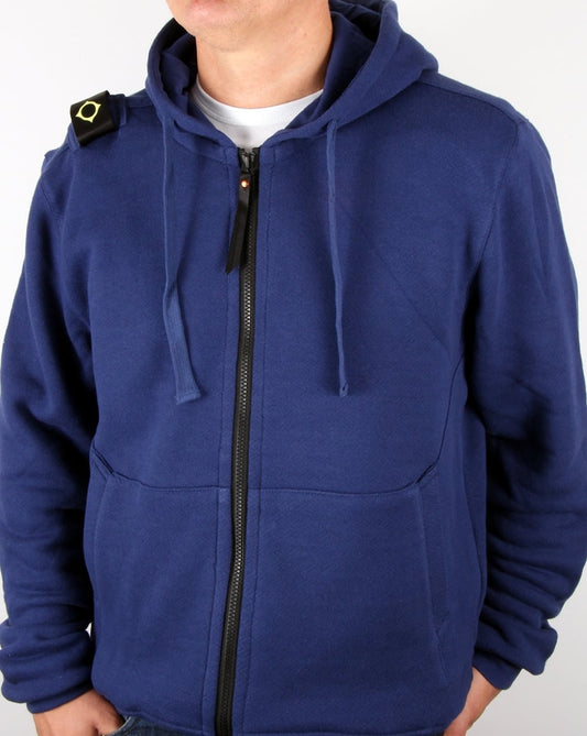 Ma.Strum Ma.strum Kapuzenpullover mit durchgehendem Reißverschluss Patriot Blue