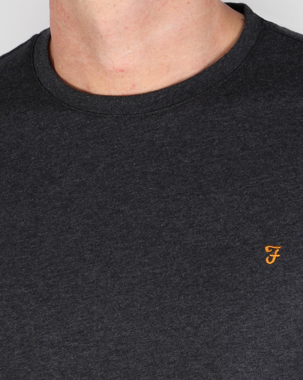 Farah – Langärmliges Denny-Logo-T-Shirt in Graumeliert