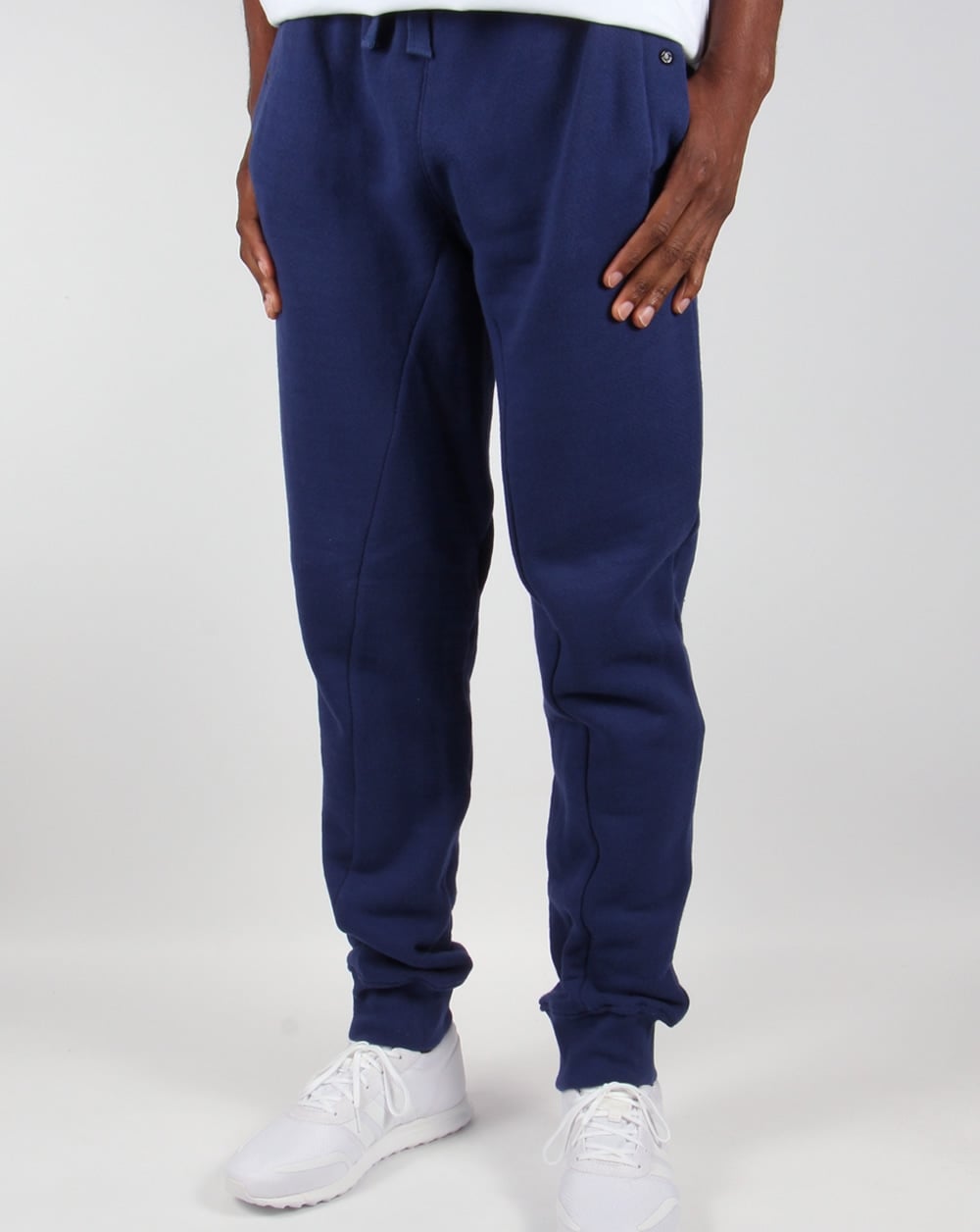 Ma.strum – Slim Fit – Jogginghose mit Fischgrätenmuster, Patriot Blue