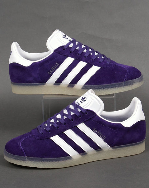 Adidas Gazelle Trainers Purple White/Ice Gum Sole