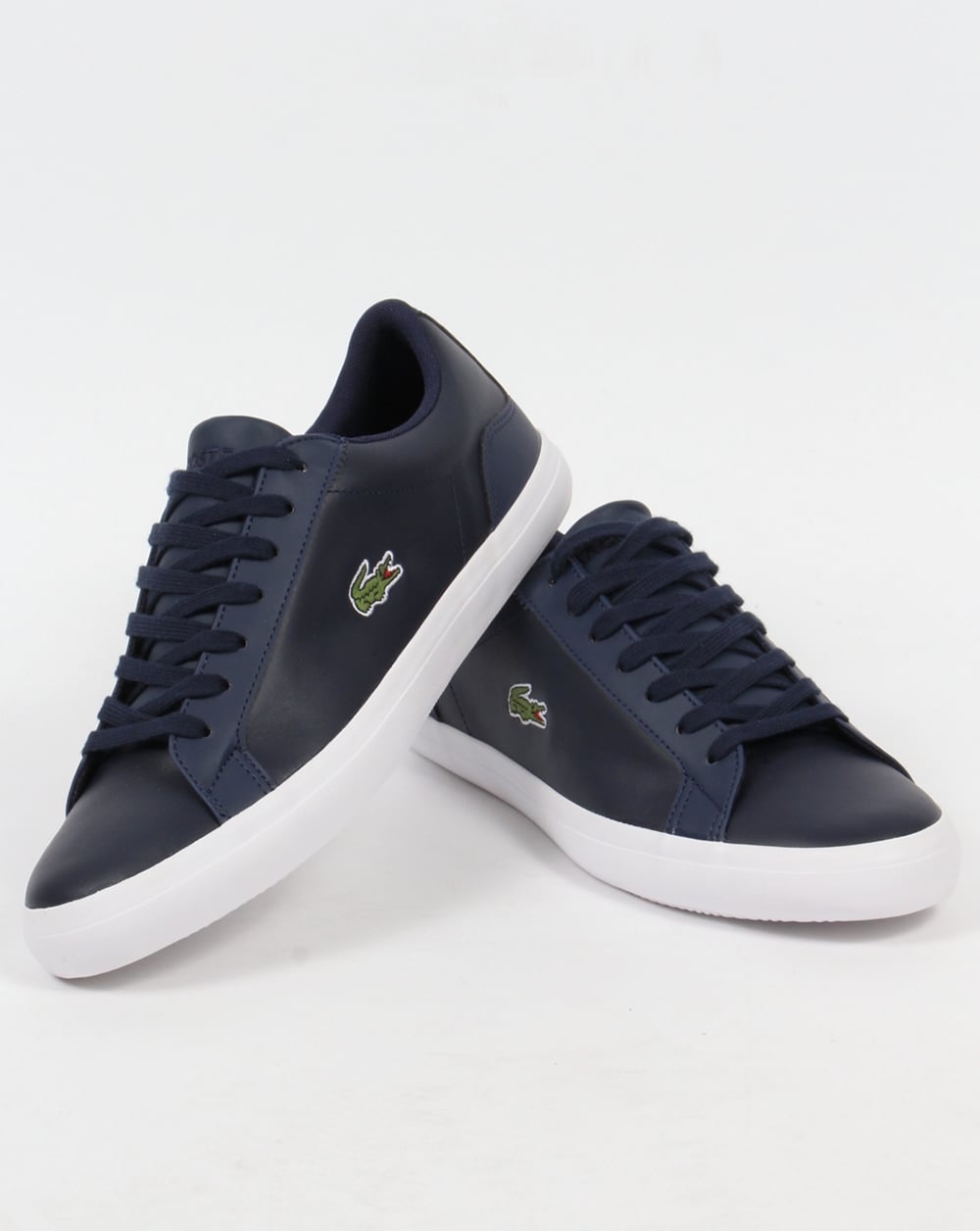 Lacoste Lerond Leather Trainers Navy
