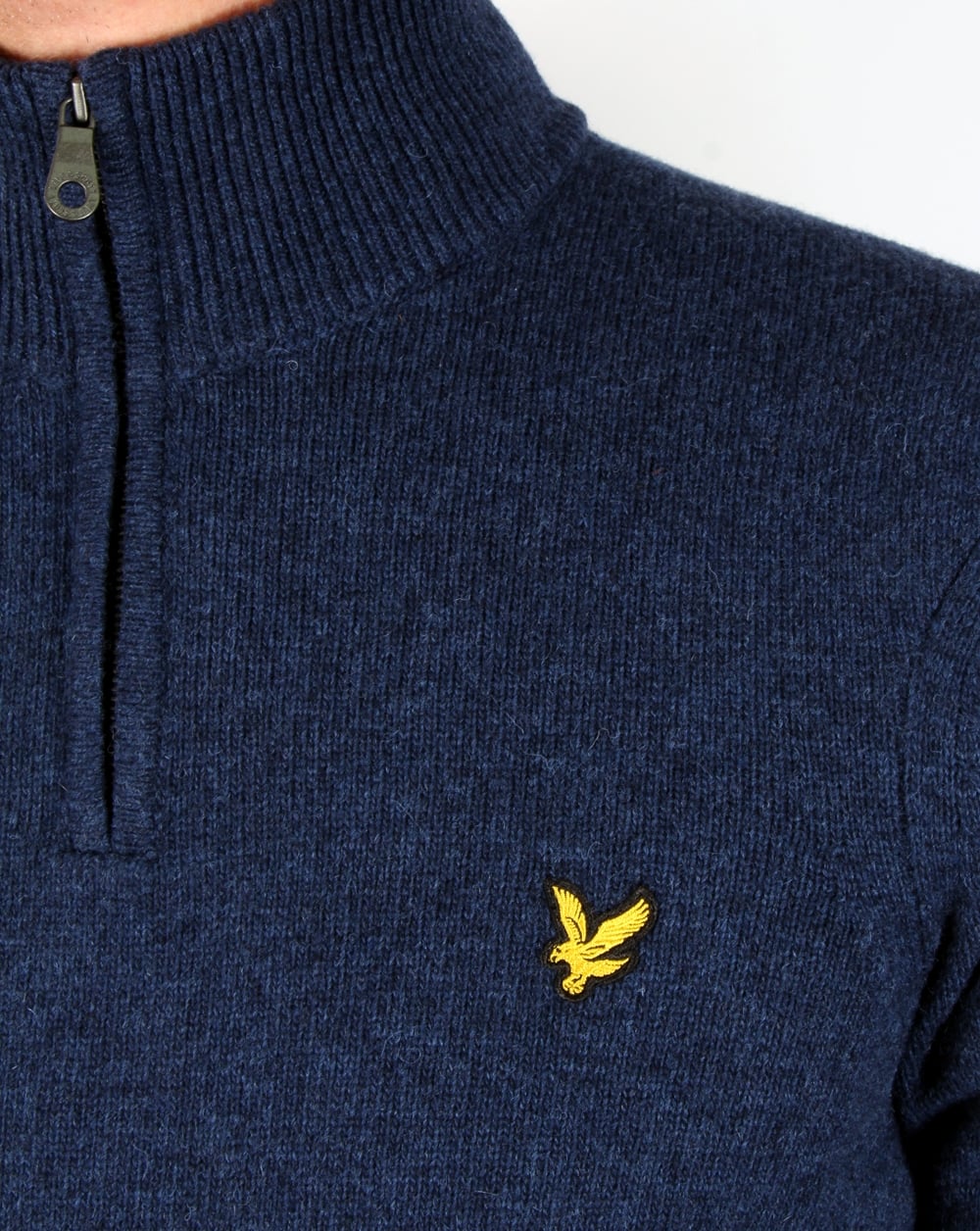 Lyle And Scott – Pullover mit Viertelreißverschluss, Marineblau meliert