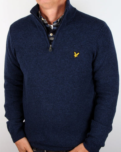 Lyle And Scott – Pullover mit Viertelreißverschluss, Marineblau meliert