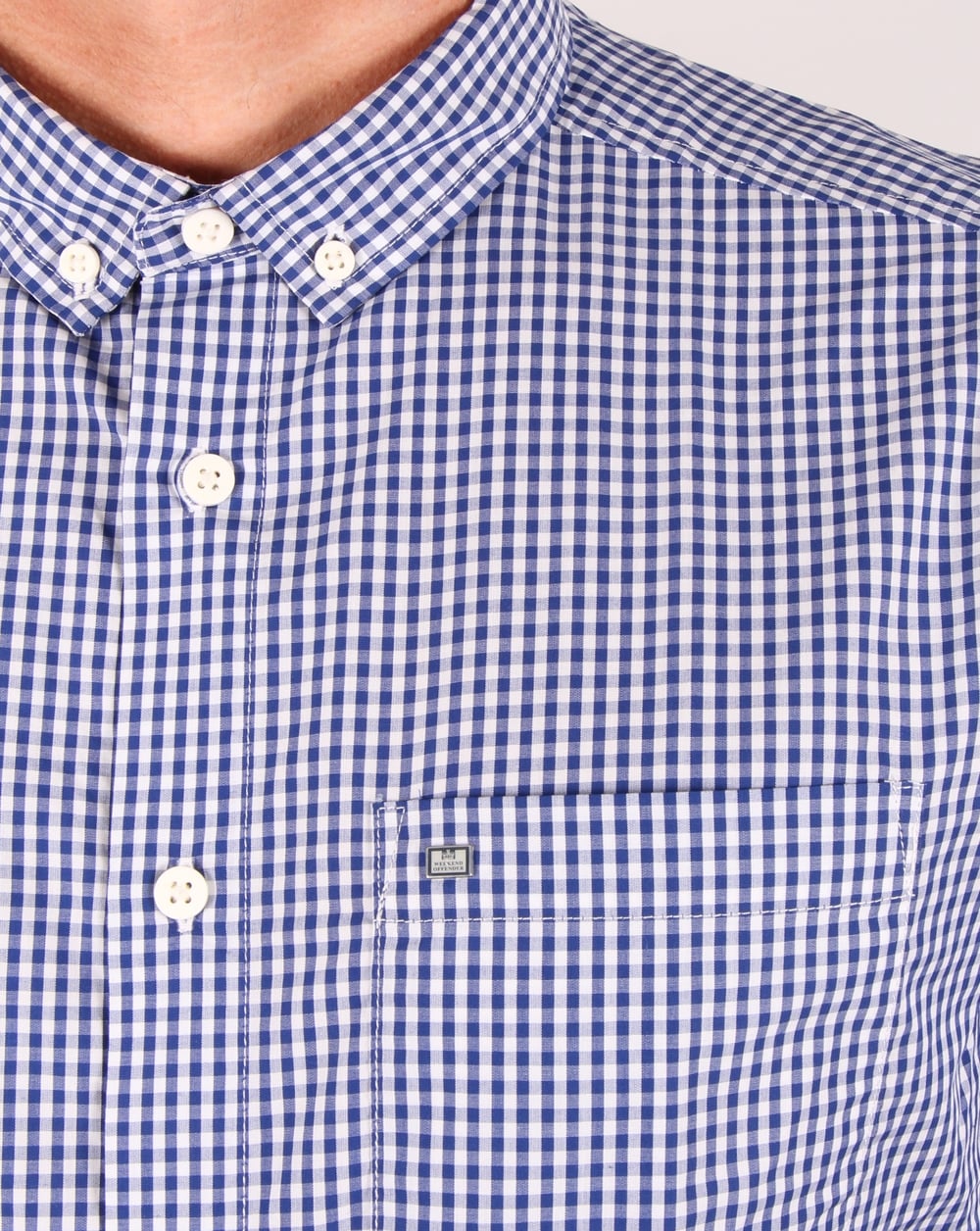 Weekend Offender Hetton Gingham-Hemd Indigo/Weiß