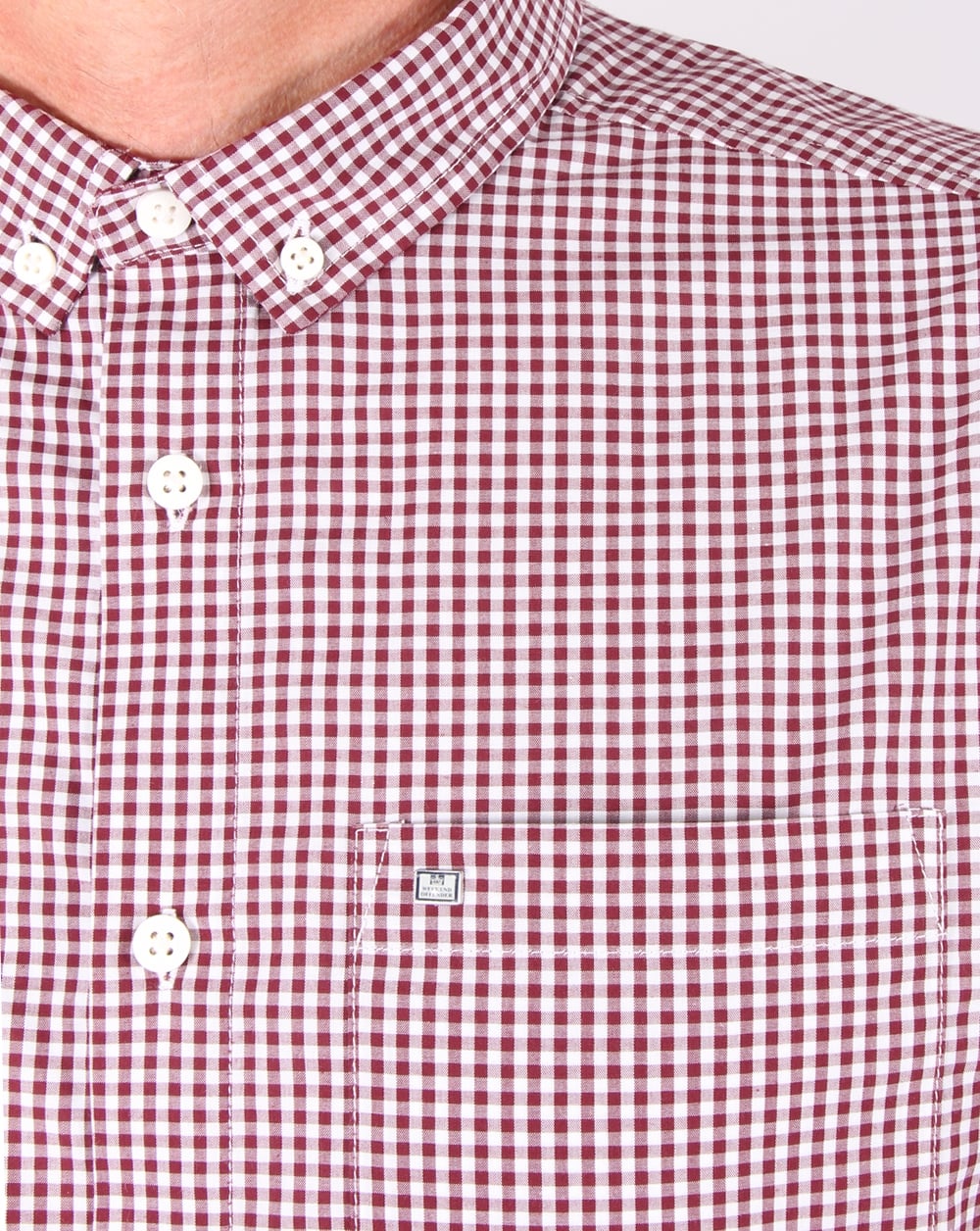 Weekend Offender Hetton Gingham-Hemd Malbec/Weiß