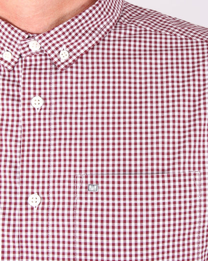 Weekend Offender Hetton Gingham-Hemd Malbec/Weiß