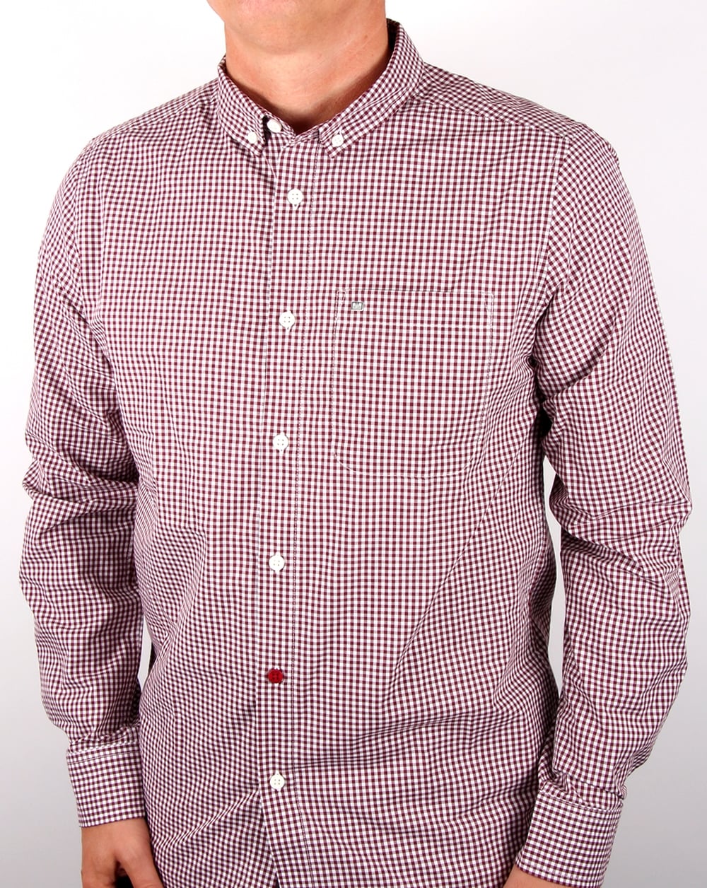 Weekend Offender Hetton Gingham-Hemd Malbec/Weiß